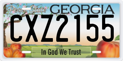 GA license plate CXZ2155