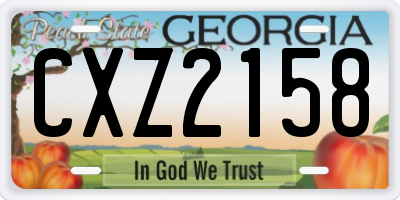 GA license plate CXZ2158