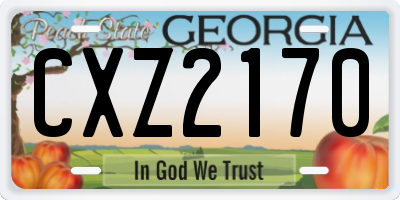 GA license plate CXZ2170
