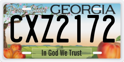 GA license plate CXZ2172