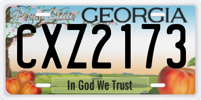 GA license plate CXZ2173