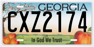 GA license plate CXZ2174