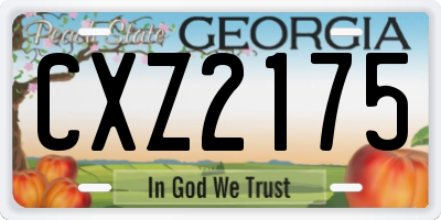 GA license plate CXZ2175