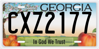GA license plate CXZ2177