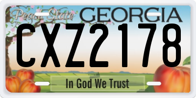 GA license plate CXZ2178