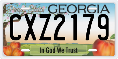 GA license plate CXZ2179