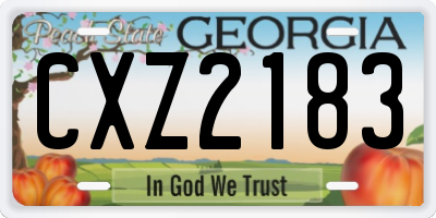 GA license plate CXZ2183