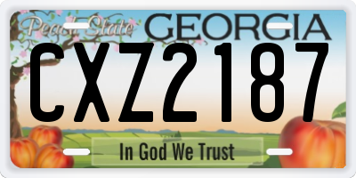 GA license plate CXZ2187