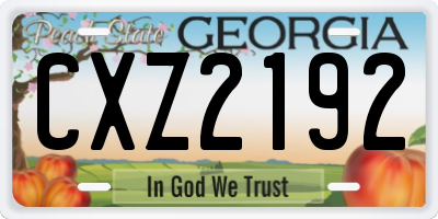 GA license plate CXZ2192