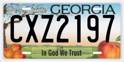 GA license plate CXZ2197
