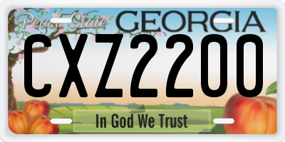 GA license plate CXZ2200