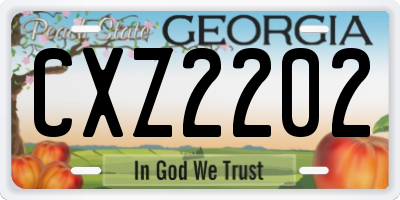 GA license plate CXZ2202