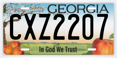 GA license plate CXZ2207