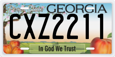 GA license plate CXZ2211
