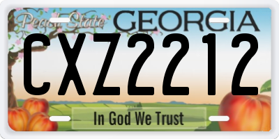GA license plate CXZ2212