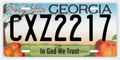 GA license plate CXZ2217
