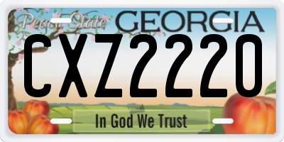 GA license plate CXZ2220