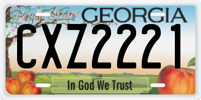 GA license plate CXZ2221
