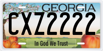 GA license plate CXZ2222