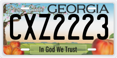 GA license plate CXZ2223