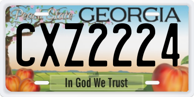 GA license plate CXZ2224