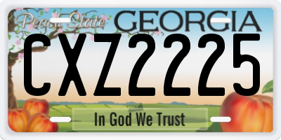 GA license plate CXZ2225
