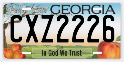 GA license plate CXZ2226