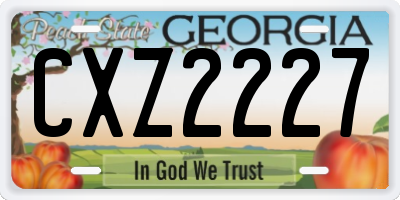 GA license plate CXZ2227