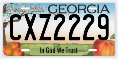 GA license plate CXZ2229