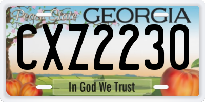 GA license plate CXZ2230