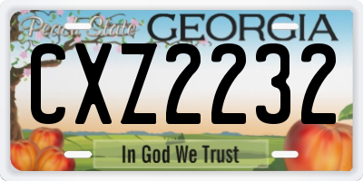 GA license plate CXZ2232