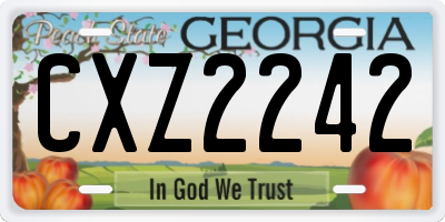 GA license plate CXZ2242