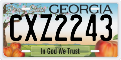 GA license plate CXZ2243