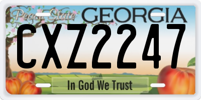 GA license plate CXZ2247
