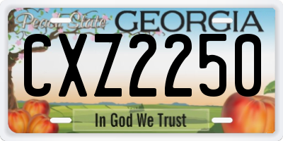 GA license plate CXZ2250
