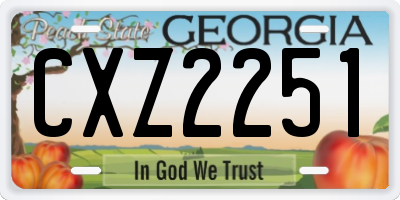 GA license plate CXZ2251