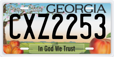 GA license plate CXZ2253