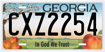GA license plate CXZ2254