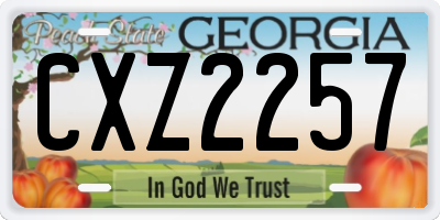 GA license plate CXZ2257