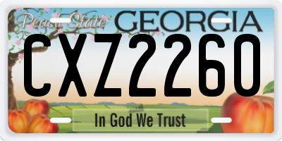 GA license plate CXZ2260