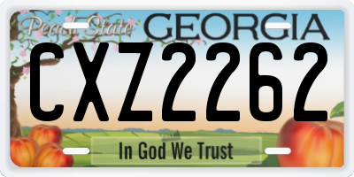 GA license plate CXZ2262