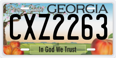 GA license plate CXZ2263