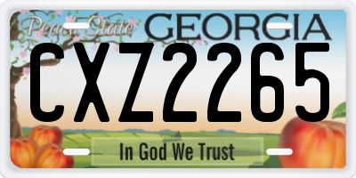 GA license plate CXZ2265