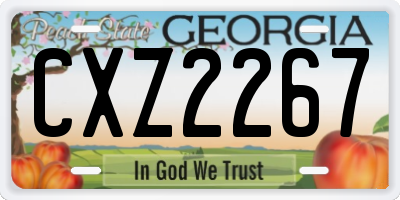 GA license plate CXZ2267