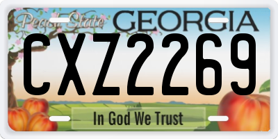 GA license plate CXZ2269