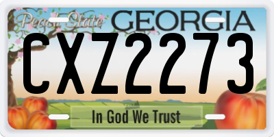 GA license plate CXZ2273