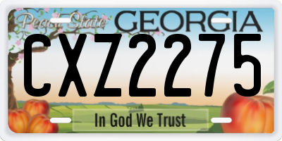 GA license plate CXZ2275