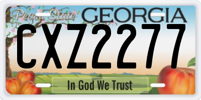 GA license plate CXZ2277