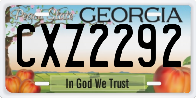 GA license plate CXZ2292