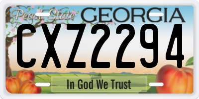 GA license plate CXZ2294